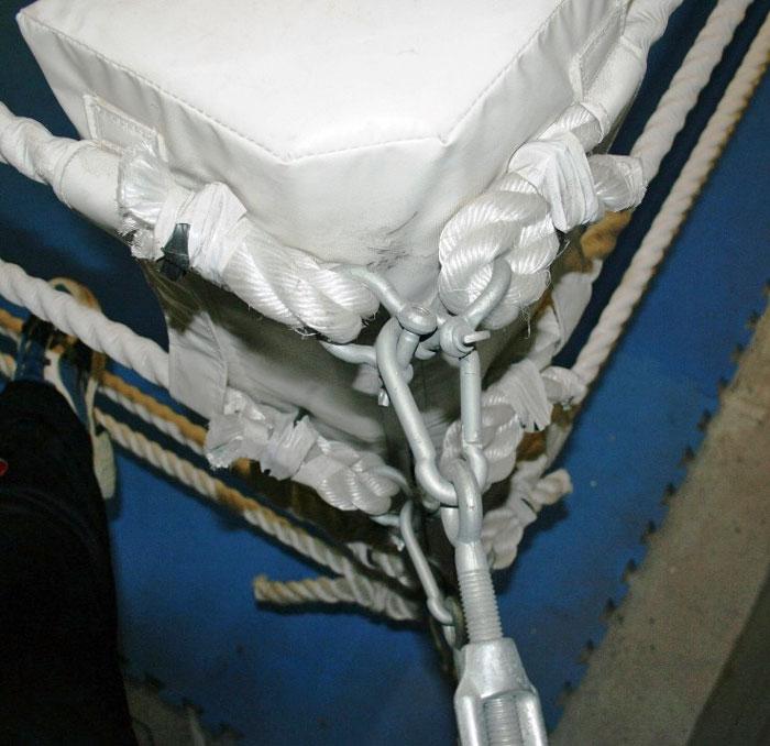 Boxing ring corner pads rear