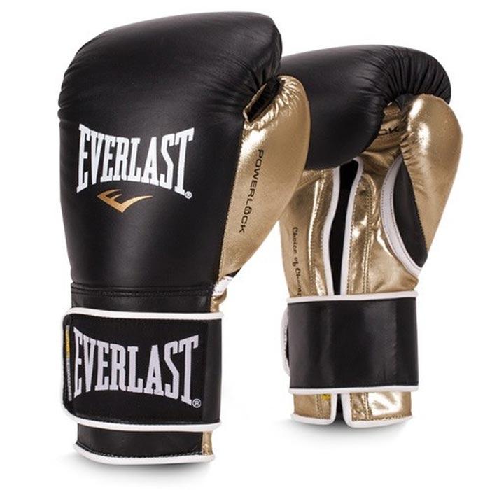 Everlast powerlock boxing gloves black gold