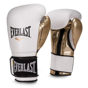 Everlast powerlock boxing gloves white gold